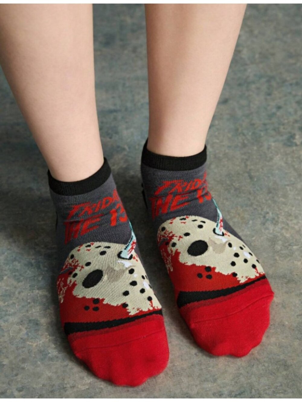 Friday the 13th Ankle Socks Horror Movie Jason Mask Graphic Spooky Season Style